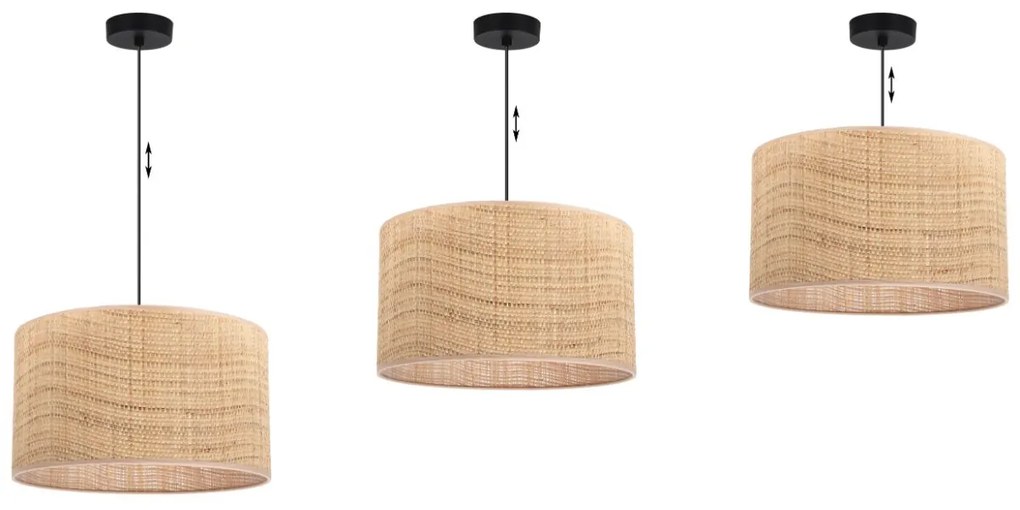 Závesné svietidlo Rattan, 1x ratanové tienidlo, (fi 35cm), b
