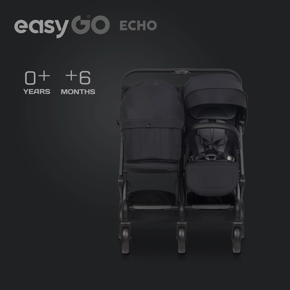 Hlboká mäkká vanička pre detský kočík EasyGo Echo Ebony Black