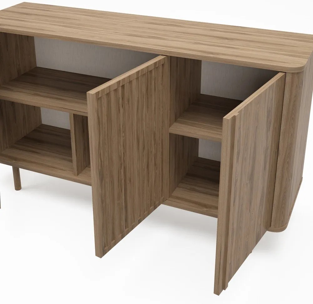 Komoda v dekore duba v prírodnej farbe 138x80x40 cm Salma – Marckeric