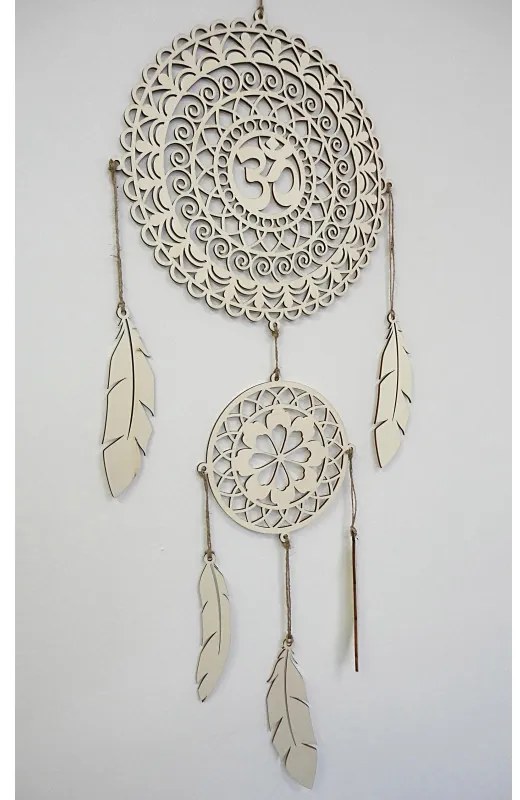 Drevený lapač snov OM Mandala - Boho dekorácia na stenu I SENTOP PR0001