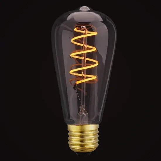 Diolamp LED Spiral Filament žiarovka číra ST64 4W/230V/E27/1800K/300Lm/360°/Dim