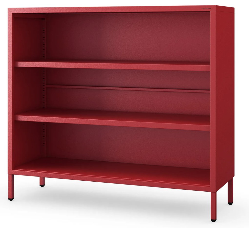 Nízky policový regál LUCA, 1000 x 900 x 350 mm, Modern: červená farba