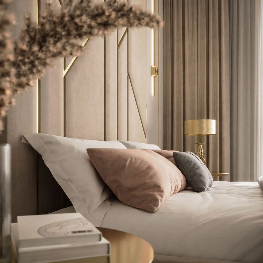 MANŽELSKÁ ČALÚNENÁ POSTEĽ NATHALIE 200x200 PANELOVÉ ČELO JASMINE 22