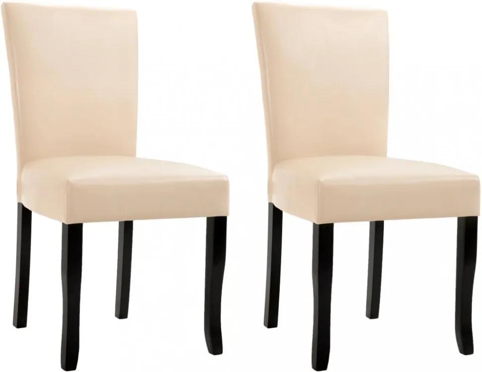 Jedálenská stolička 2 ks umelá koža Dekorhome Krémová