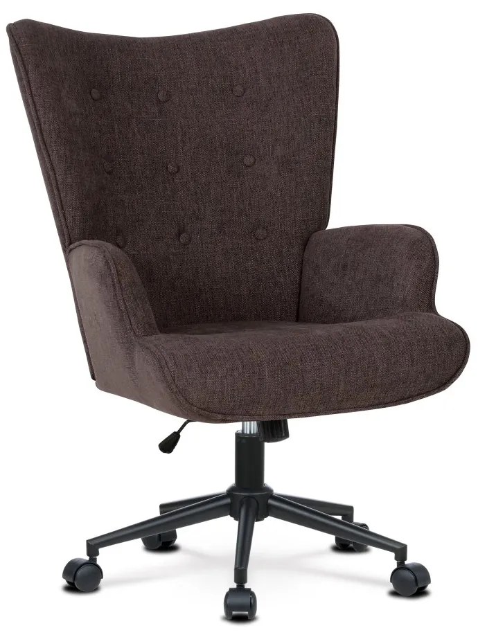 Kancelárske kreslo ušiak GIBSON — látka, hnedá