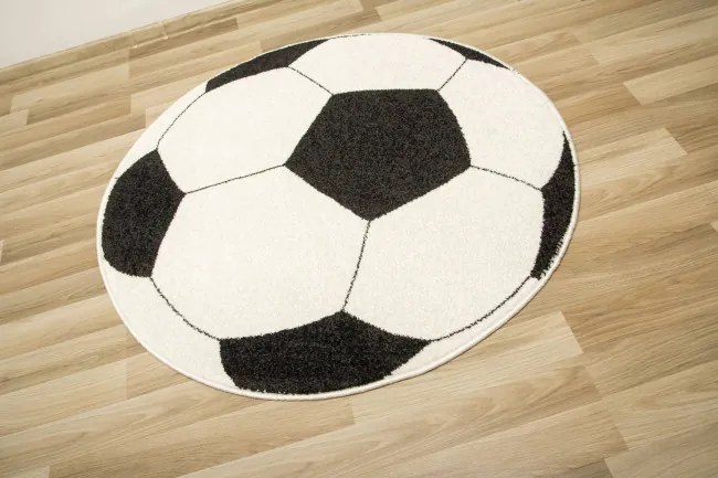 Koberec Weliro futbalová lopta, čierny / krémový