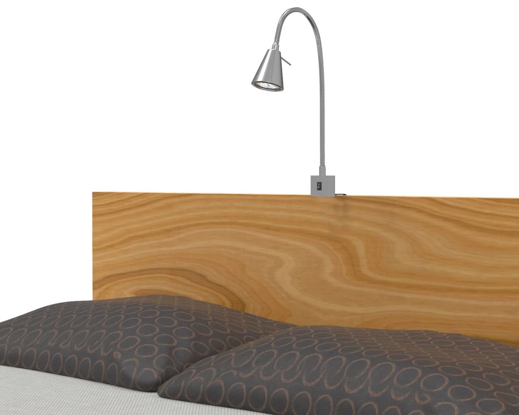 LED nástenná lampa 2080, montáž na posteľ, niklová