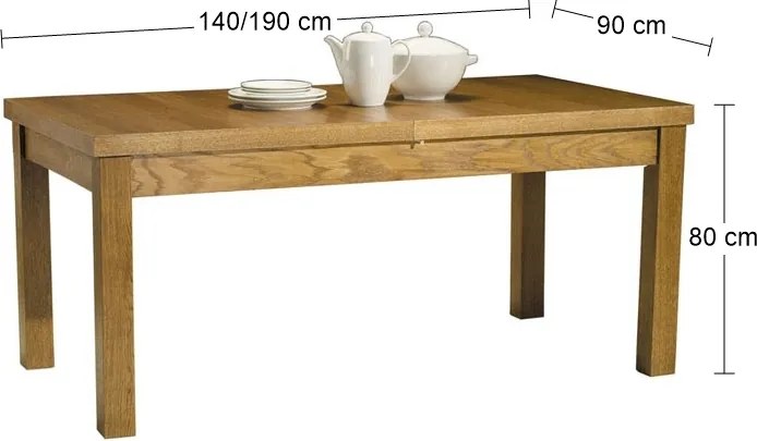 Rozkladací jedálenský stôl Kuba 140/190 - drevo D3