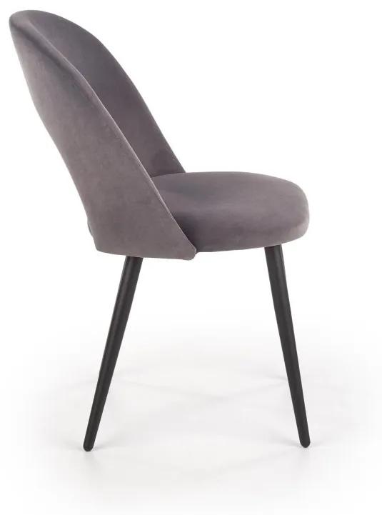 Jedálenská stolička NEWARK –⁠ kov/látka, sivá