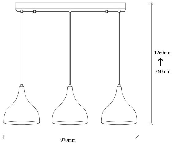 Luster na lanku SAGLAM 3xE27/40W/230V
