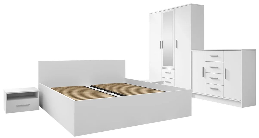 Spálňa Neralli I, Rozmer postele: 180x200, Farby: Alpská biela