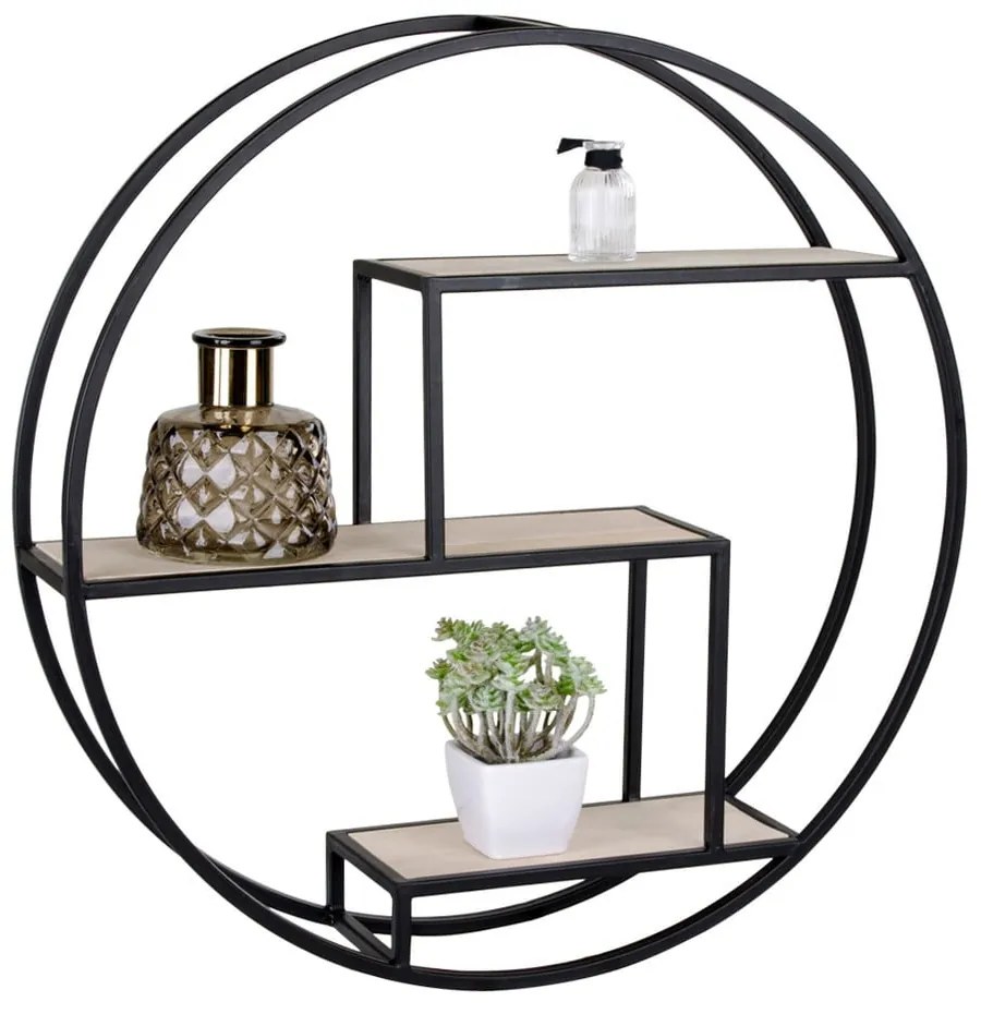 Čierna/v prírodnej farbe poschodová polica z masívu paulownie 62 cm Rotterdam – House Nordic