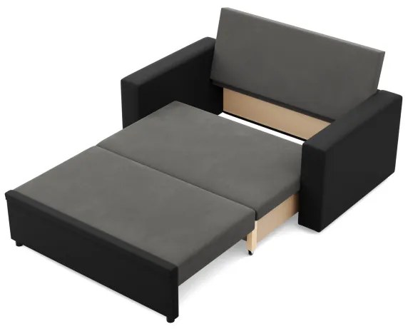 Dvojmiestna pohovka LUNA rozkladacia, popolová / čierna