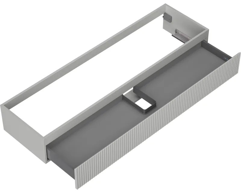 Mexen Rivel, kúpeľňová skrinka 160 cm, 1 zásuvka, drážkovaná, sivá matná, 91A20-16023-1-BF62