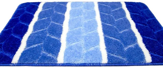 Sada kúpeľňových koberčekov FANO modrá, pruhy