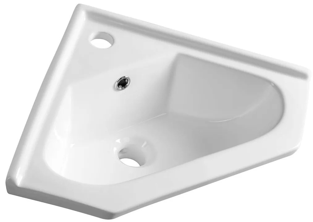 Aqualine, Keramické umývadlo rohové 40x19x40cm, nábytkové, 1601-40