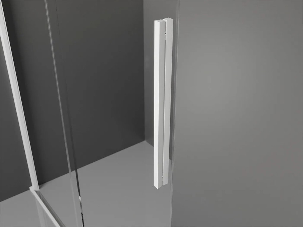 Mexen Velar, posuvné dvere do otvoru typ Walk-In 80 cm, 8mm číre sklo, biela, 871-080-000-03-20