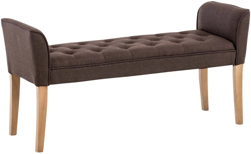 Lavica Cleopatra Chaiselongue látka, nohy antik svetlé - Hnedá