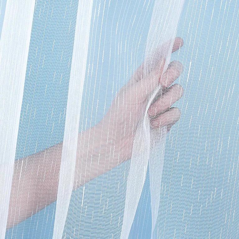 Goldea biela pletená záclona - prší - metráž 160 cm