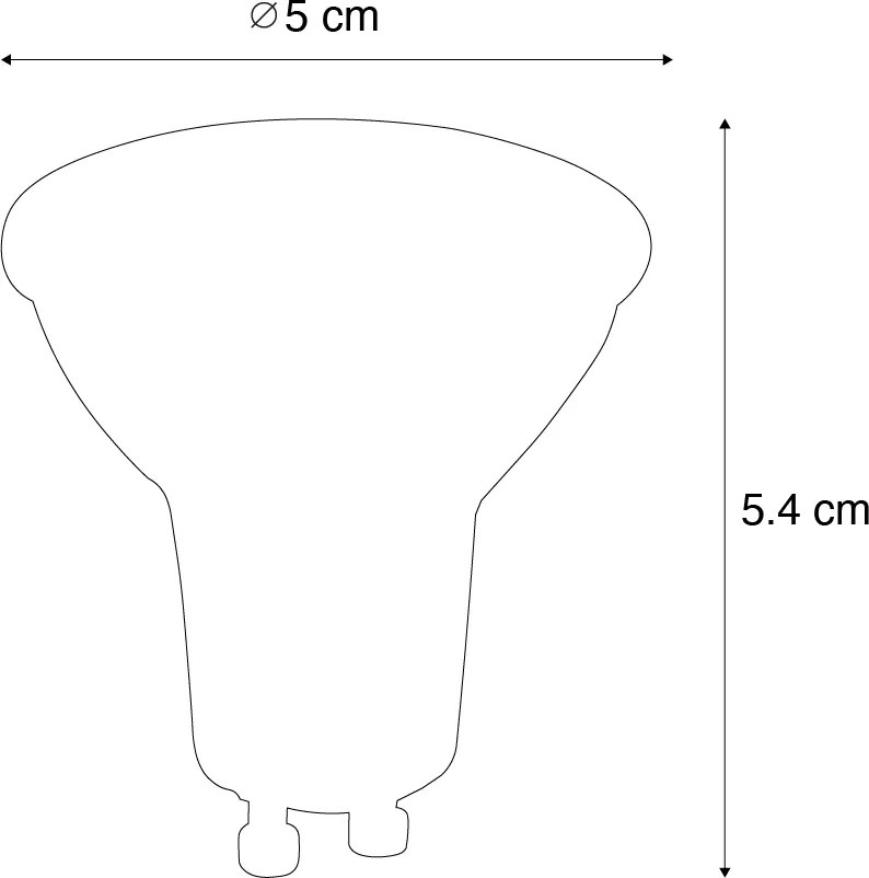 Sada 5 ks GU10 LED svietidlo čierne 7W 610 lm 3000K