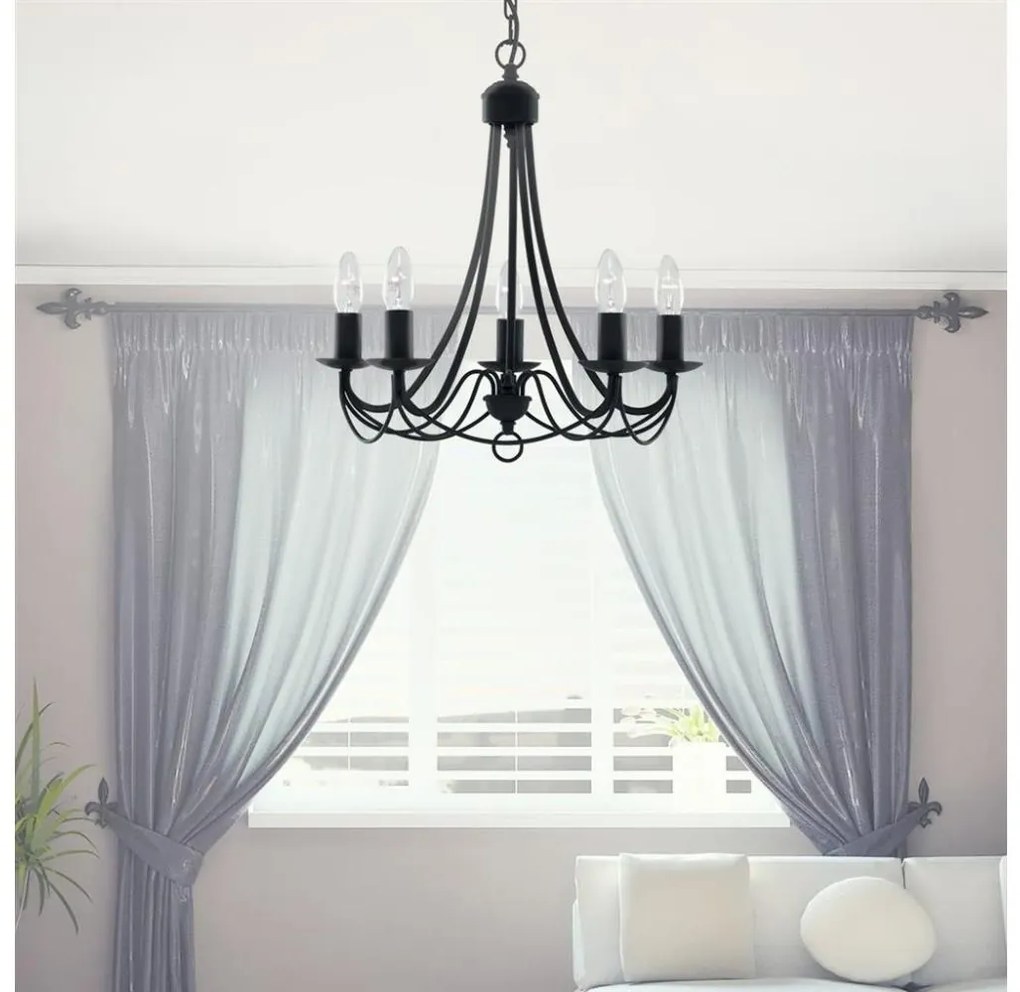 Searchlight 6345-5BK - Luster na reťazi MAYOPLE 5xE14/60W/230V