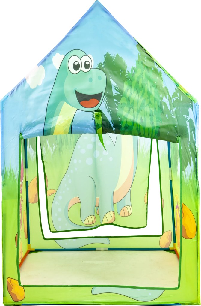 Namiot domček pre deti IPLAY Dino – hracia skrýša, ľahký rám, 95×72×102 cm