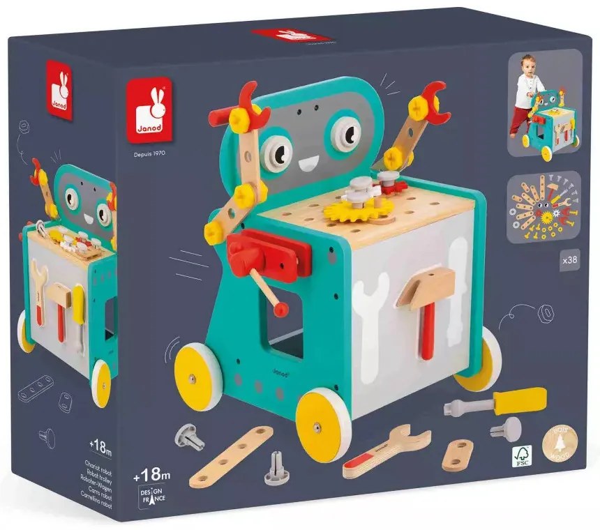 BricoKids - Chodúľka a vozík s náradím - Robot