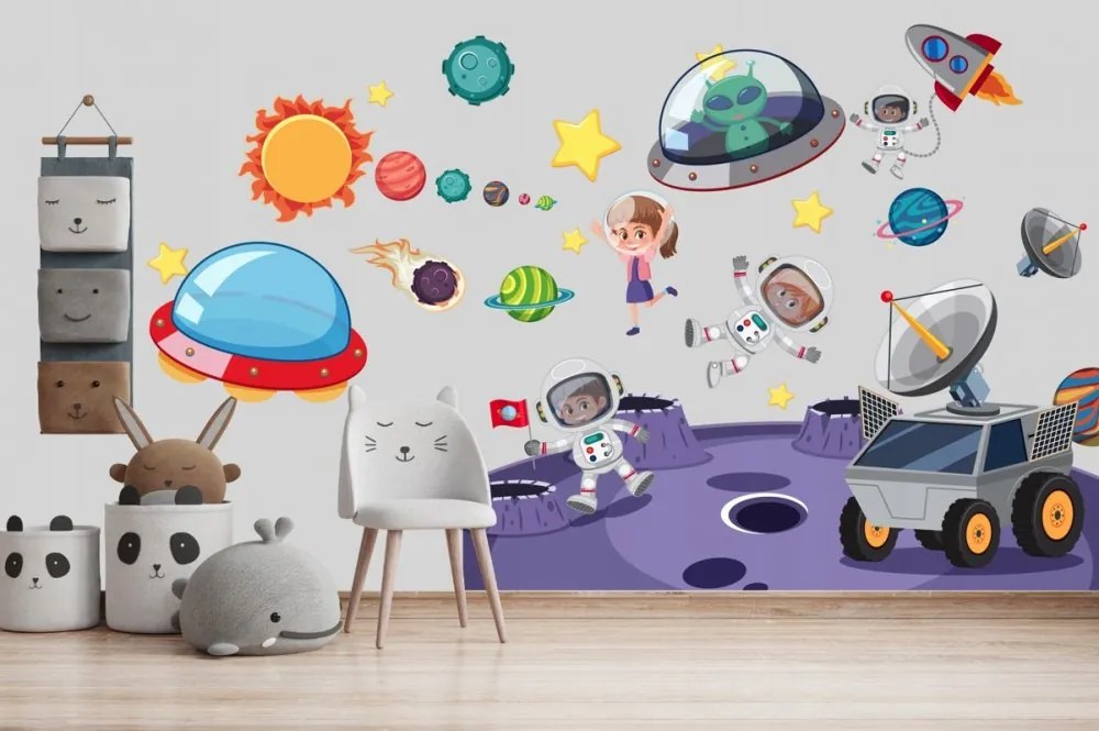 Samolepka na stenu veselí astronauti 150 x 300 cm