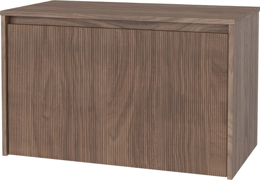 Závěsná skříňka pod umyvadlo Pezzo 80 cm s deskou ořech