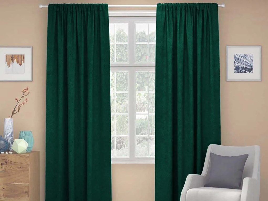 XPOSE® Zatemňujúci záves ZEUS - tmavo zelený 140x160 cm
