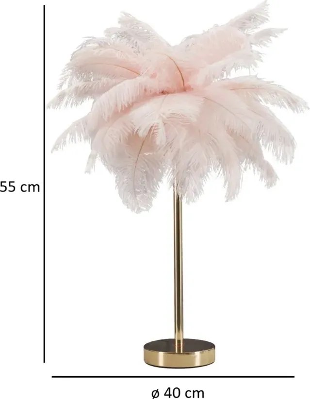 Stolná lampa Palm 55 cm ružová
