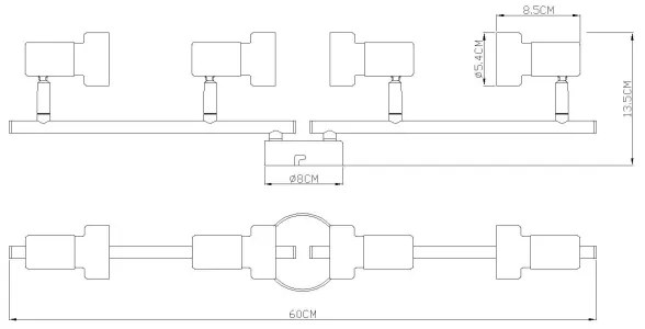 Globo 57917-4N - Bodové svietidlo  MASON 4xGU10/25W/230V čierna/strieborná
