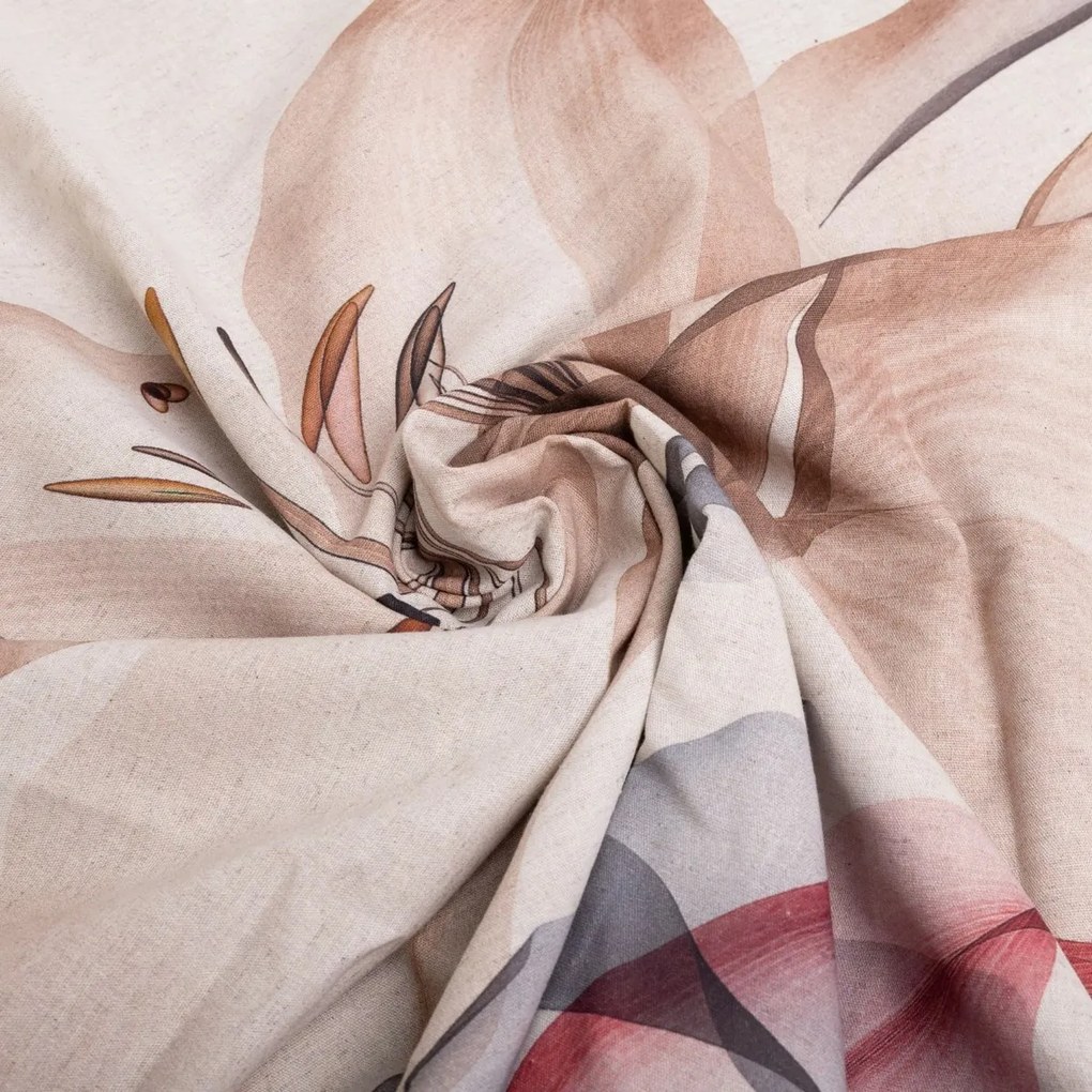 Obliečky zo zmesi bavlny a ľanu Ľalia, 160 x 200 cm, 2 ks 70 x 80 cm