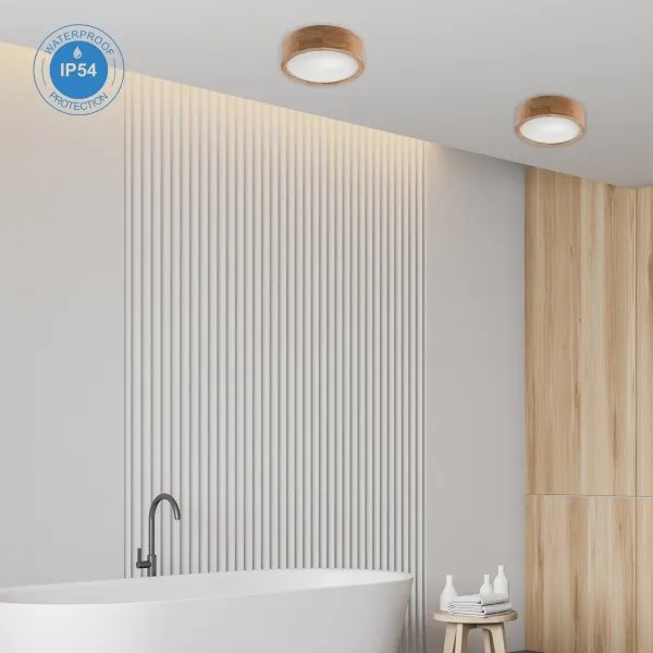 Stropné svietidlo OAK 2xE27/15W/230V IP54 dub pr. 27 cm