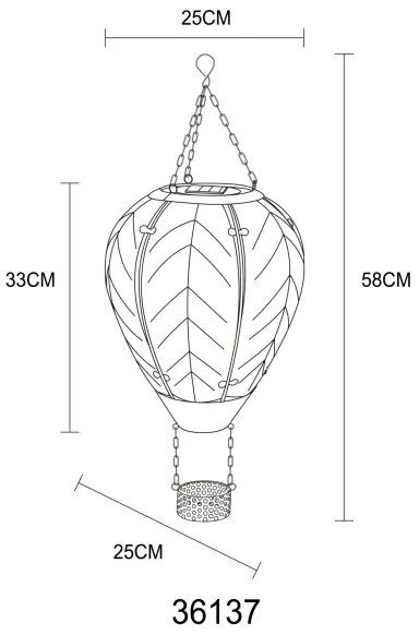 Globo 36137 - LED Závesná solárna dekorácia 24xLED/0,2W/3V IP44 lietajúci balón