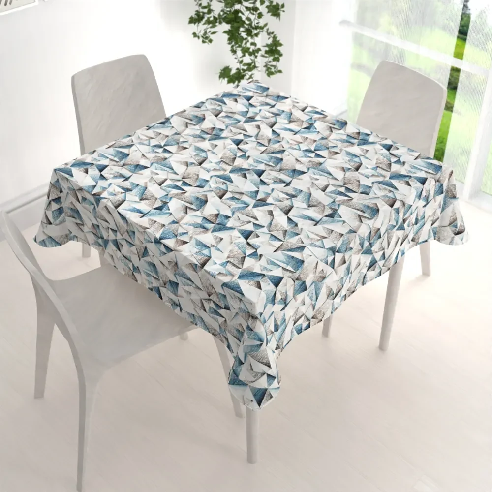 Biante Veľký dekoračný štvorcový obrus Porto PRT-007 Modro-hnedé kryštály 240x240 cm