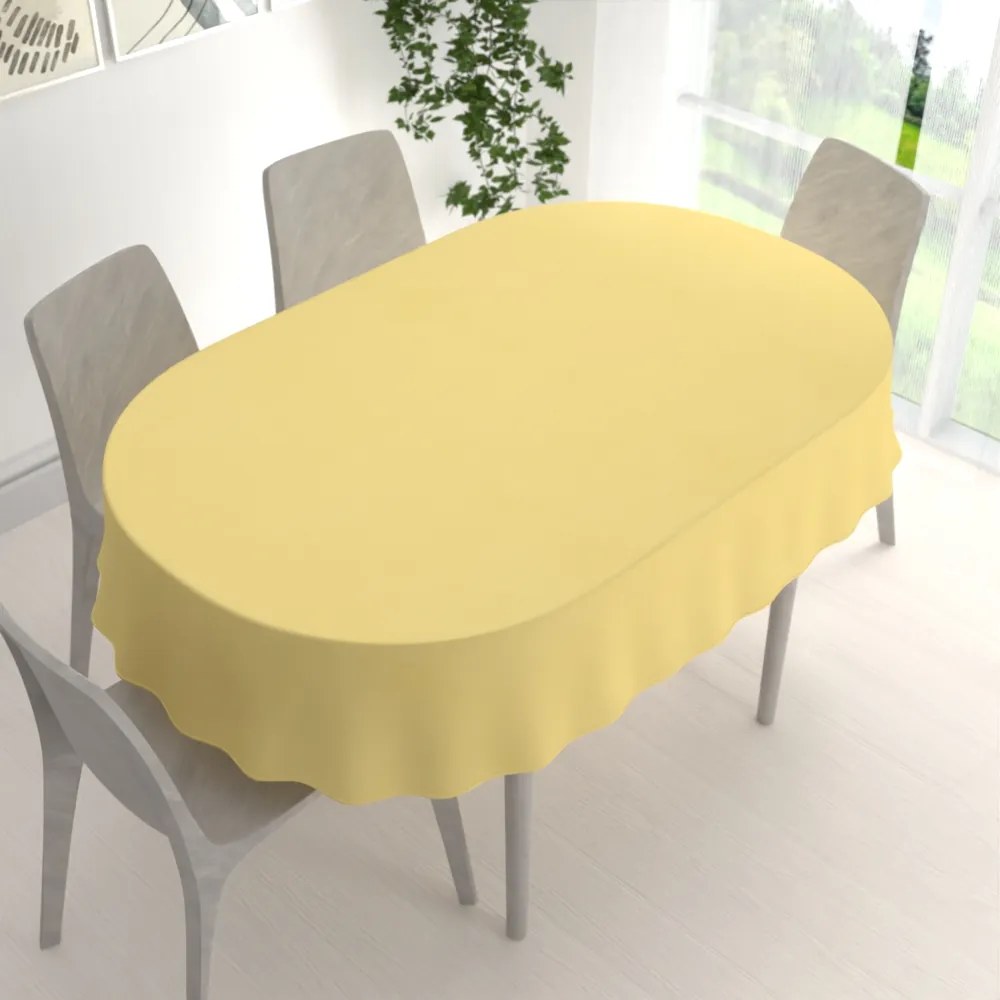 Biante Teflónový oválny obrus - Paris TF-121 Svetlo žltý 140x180 cm