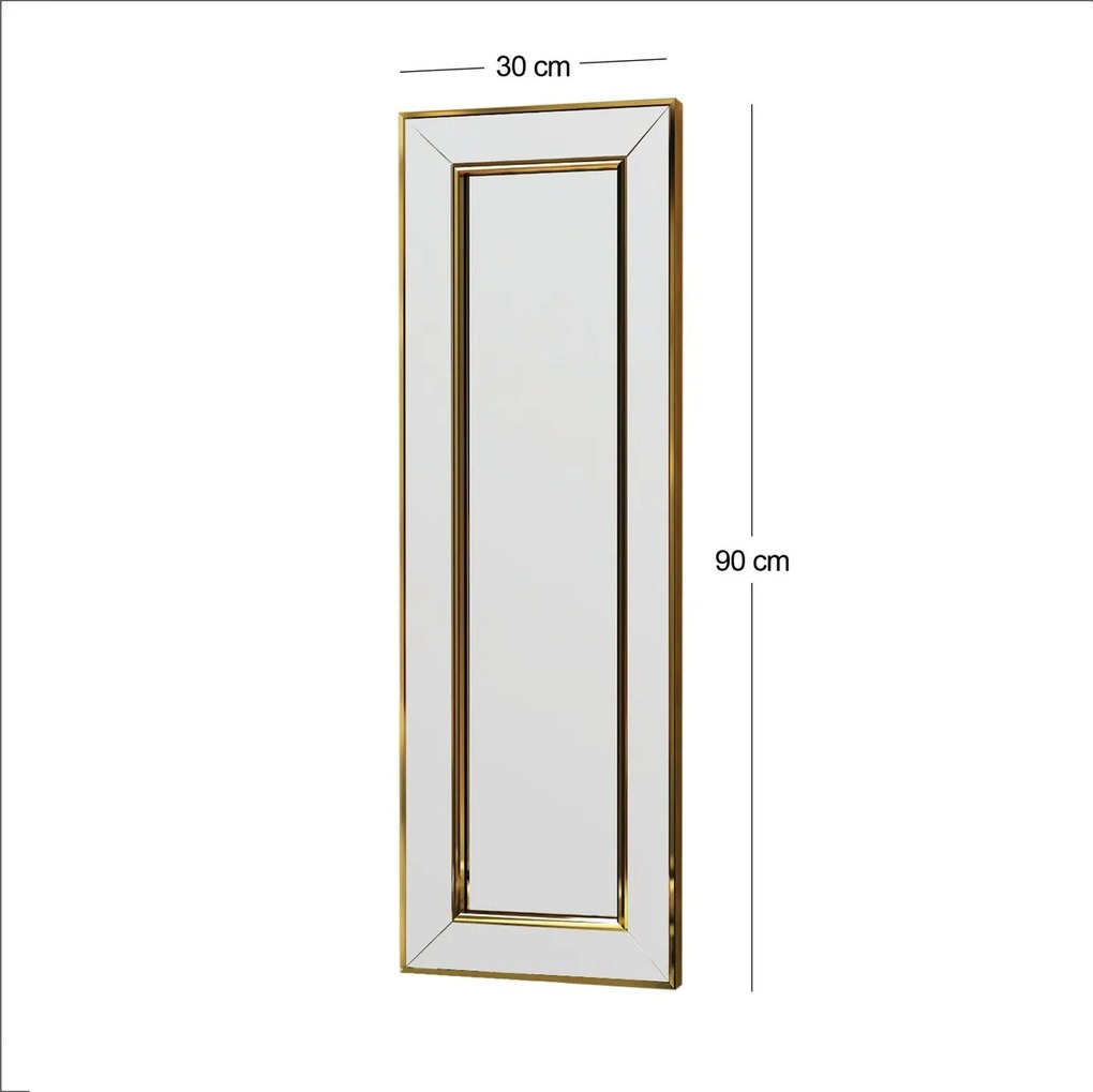 Zrkadlo Carlos Gold 30 x 90 cm