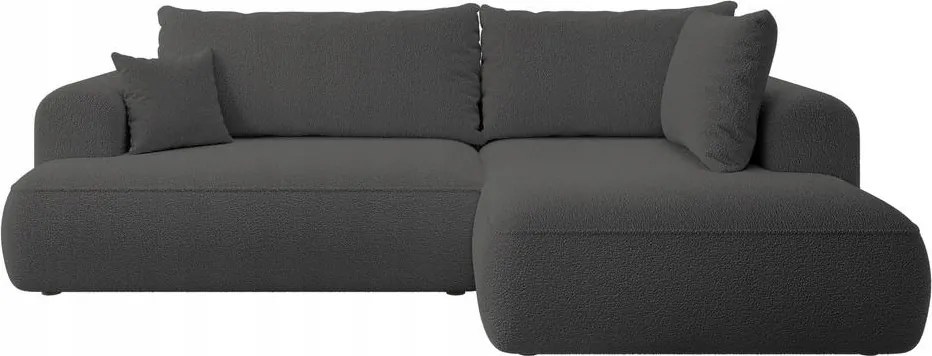 Rohová sedacia súprava Olivo II (p) (tmavosivá čierna)