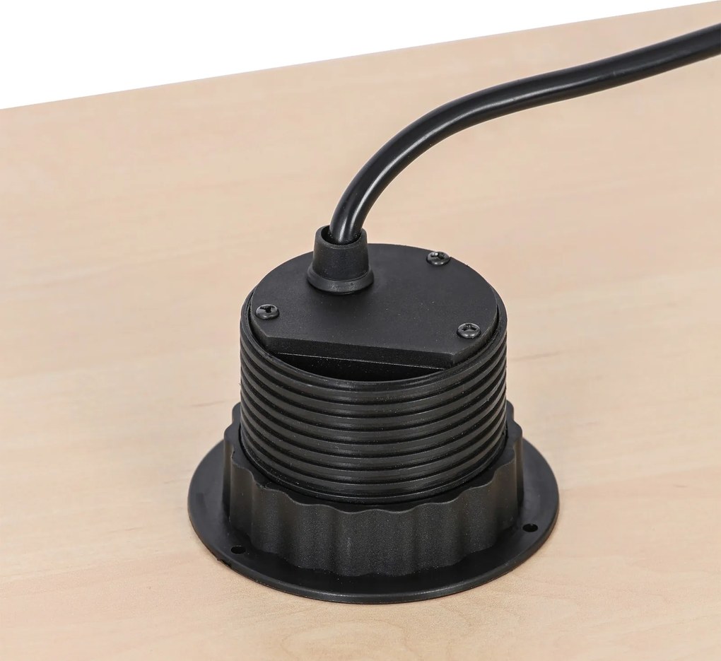 Výsuvná stolová zásuvka, 3× 230 V, USB-A, USB-C, čierna