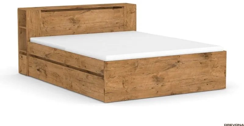 Drevona, posteľ, REA AMY 160, dub bardolino