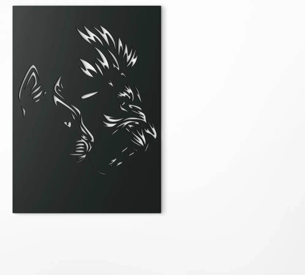 drevko Drevený obraz na stenu Levica a lev Rozmer obrazu: 44,5 x 31,5 cm, Farba dekorácie: Čierna