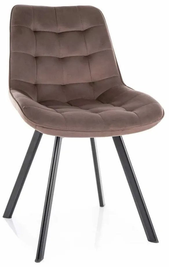 Jedálenská stolička Albons Velvet, hnedá