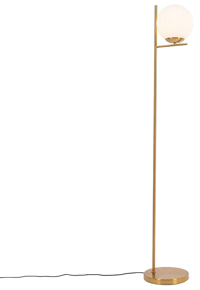 Stojacia lampa v štýle Art Deco zlato a opálové sklo - Flore