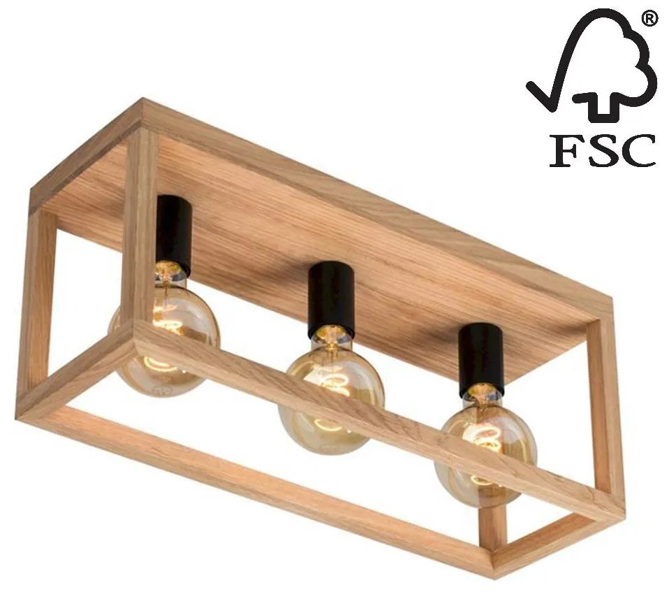 Spot-Light 9154374 - Stropné svietidlo KAGO 3xE27/60W/230V matný dub