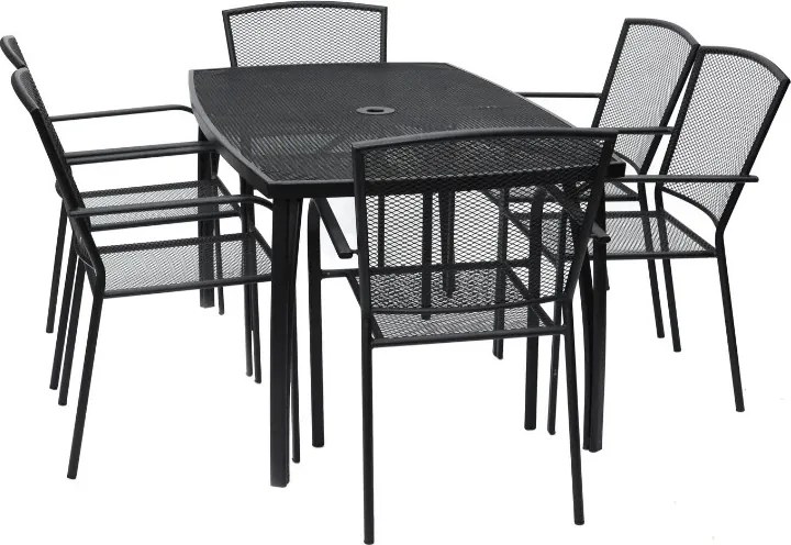 Kovová záhradná stolička RIVER, čierna