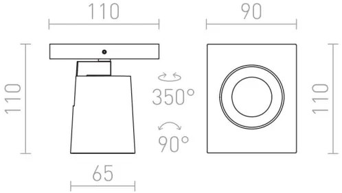 RED - Design Rendl - R12912 - Nástenné bodové svietidlo KENNY 1xGU10/35W/230V