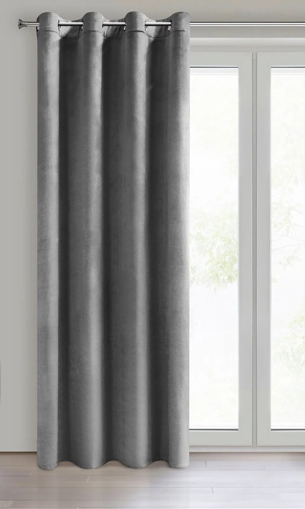 ZATEMŇOVACÍ ZÁVES NA KRÚŽKOCH MELANIE 140X250 CM SIVÁ
