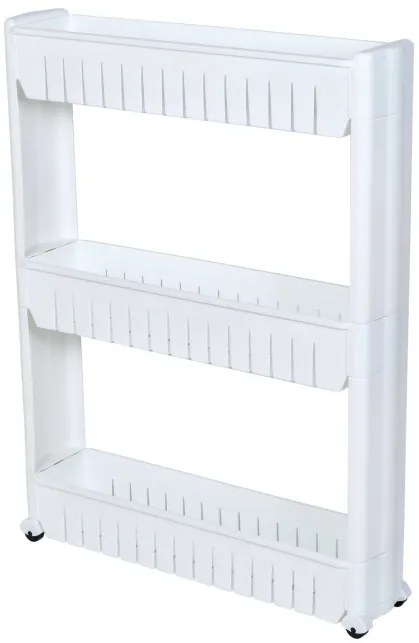 Pojazdný kúpeľňový regál LEIRA biely