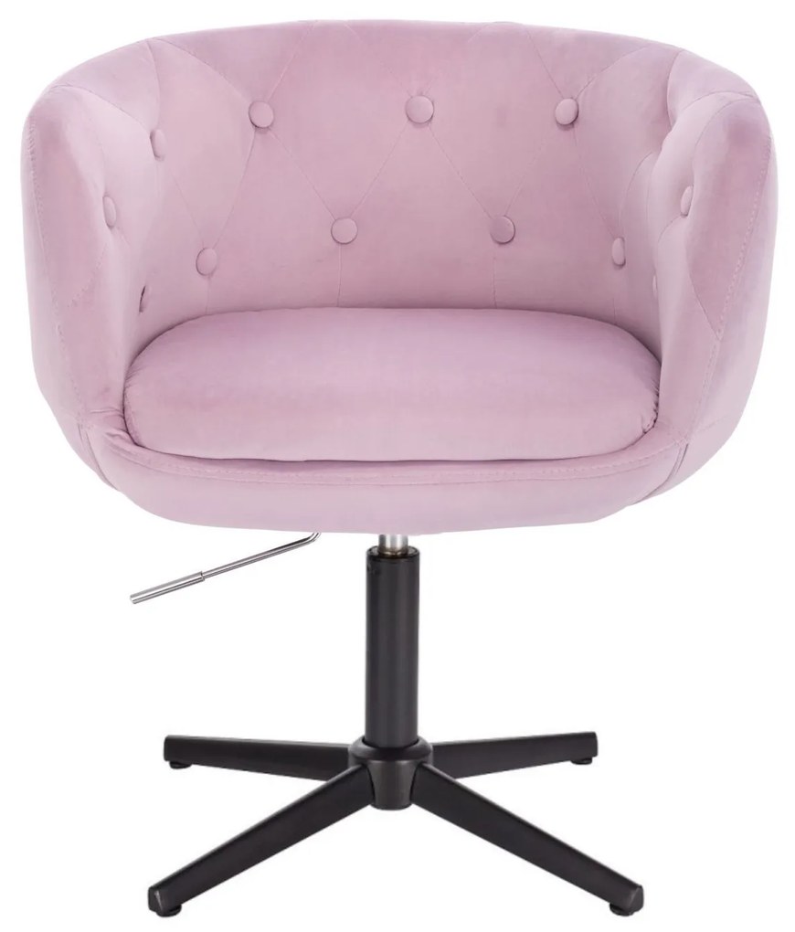 LuxuryForm DESIGN Kreslo MONTANA VELUR na čiernom kríži - levanduľa